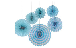 מארז 6 מניפות לתלייה צבע תכלת