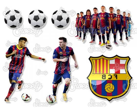 שקף טרנספר לשוקולד דגם ברצלונה שחקנים