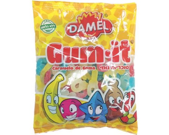 סוכריות גומי בצורת מוצצים צבעוניים מצופות סוכר