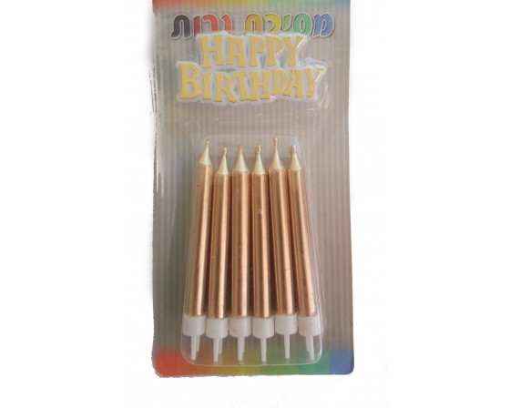 סט 12 נרות מוזהבים מרהיבים עם שלט נעיצה מטאלי