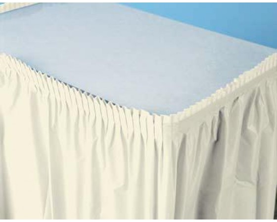 חצאית שולחן לבנה 