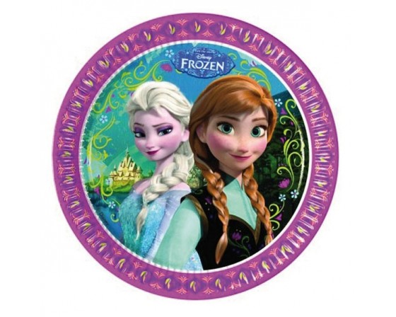 מארז צלחות גדולות פרוזן מסגרת ורודה