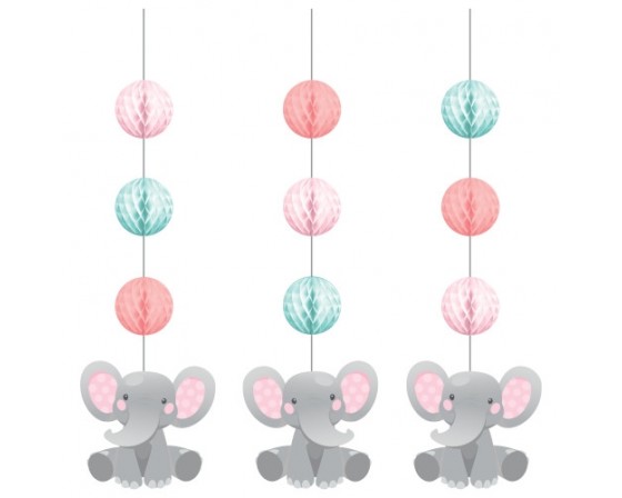 קישוטי תלייה דגם פילפילון ורוד