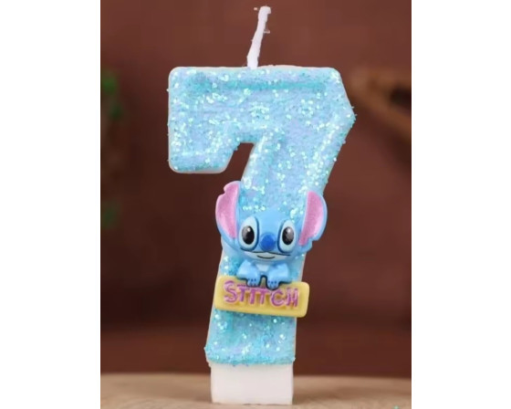 נר גליטר סיפרה 7 דגם סטיץ