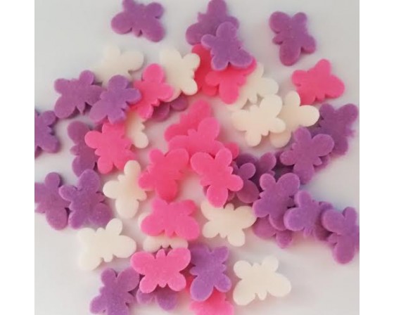 סוכריות לעוגה פרפרים סגול ורוד לבן