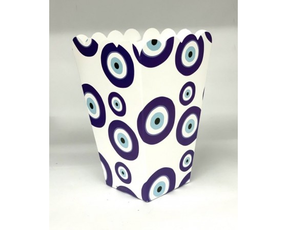 מארז 8 קופסאות פופקורן דגם עין כחולה