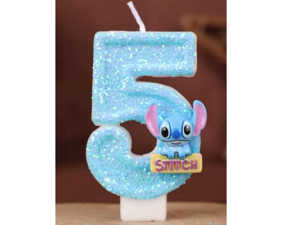 נר גליטר סיפרה 5 דגם סטיץ