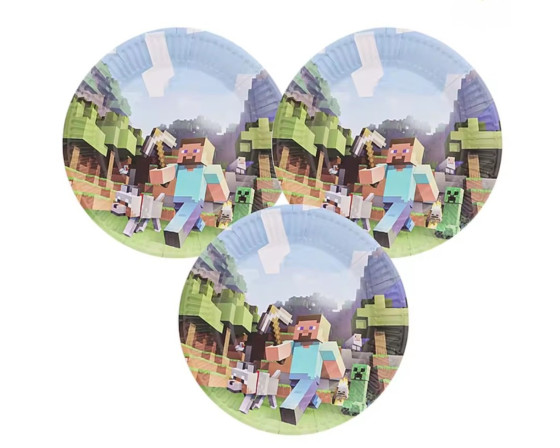 מארז צלחות קטנות מיינקראפט דגם 1