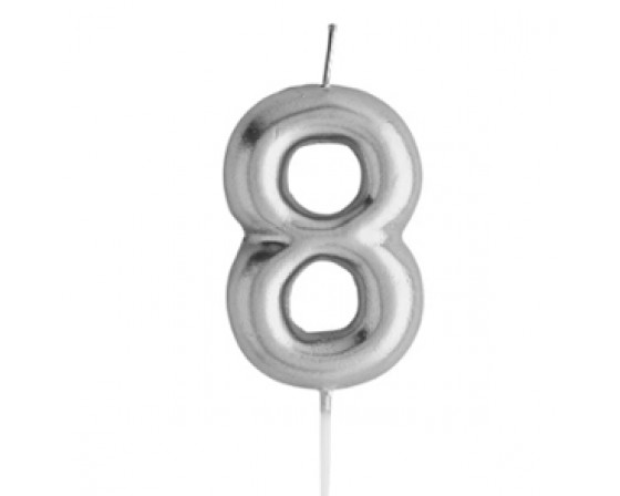 נר מספר 8 כסוף