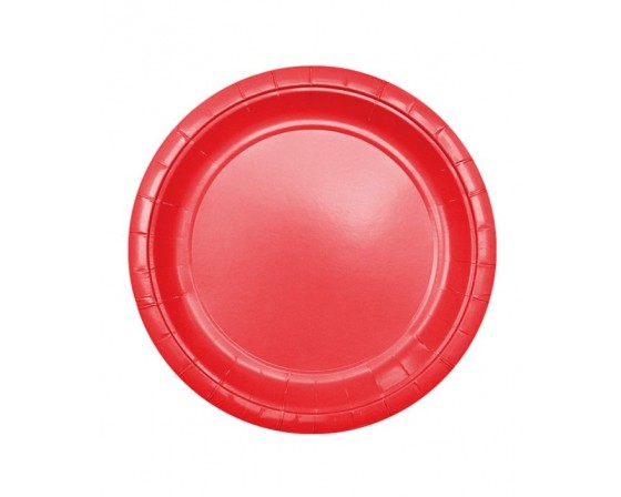 מארז 20 צלחות גדולות צבע אדום