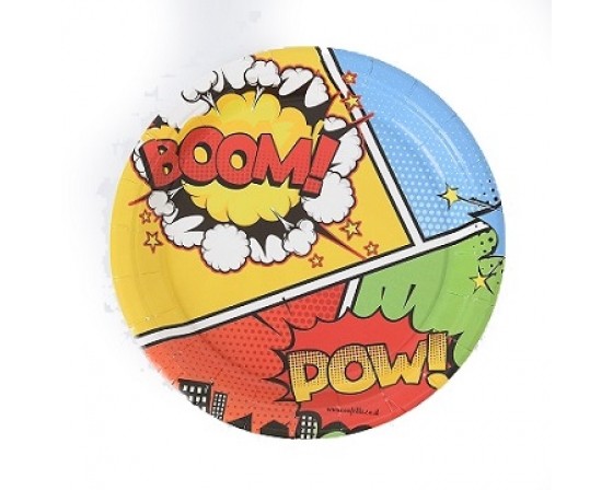 מארז צלחות קטנות דגם קומיקס גיבורי על 