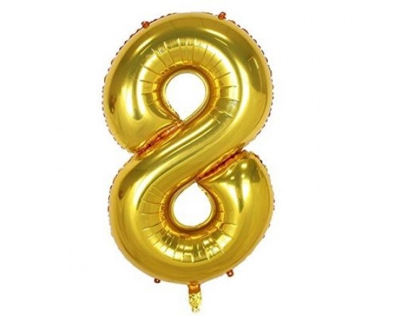 בלון מיילר ענק מספר 8 צבע זהב
