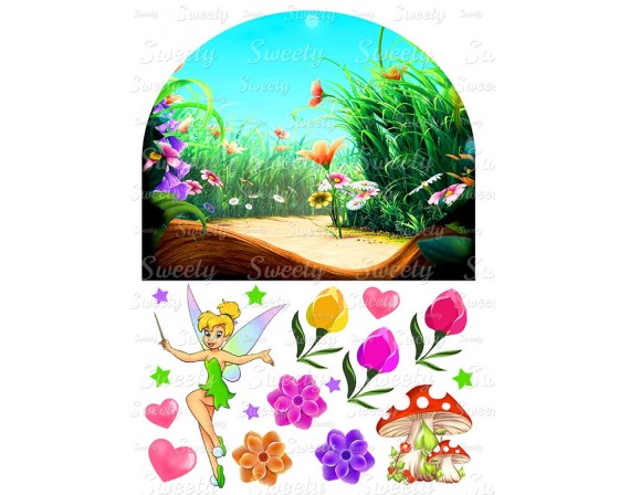  טרנספר חצי דף רקע טינקרבל 457