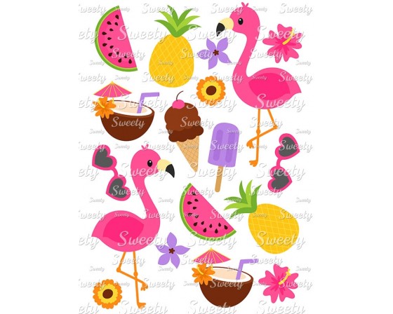 טרנספר לעוגה דגם טרופי פלמנגו 177