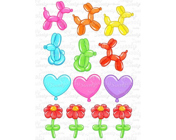 דף טרנספר לעוגה בלוני חיות 1309