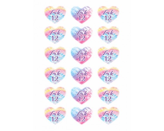 טרנספר תואם שבלונה לבבות גדולים 1311 TIE DYE