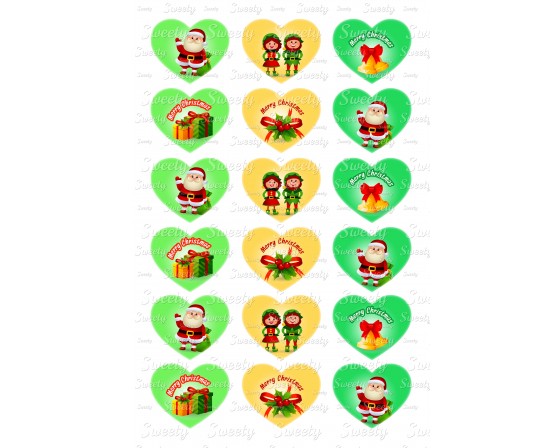 טרנספר כריסמס תואם שבלונת לבבות גדולים 579