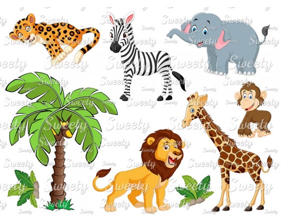 טרנספר לעוגה חיות ספארי 210