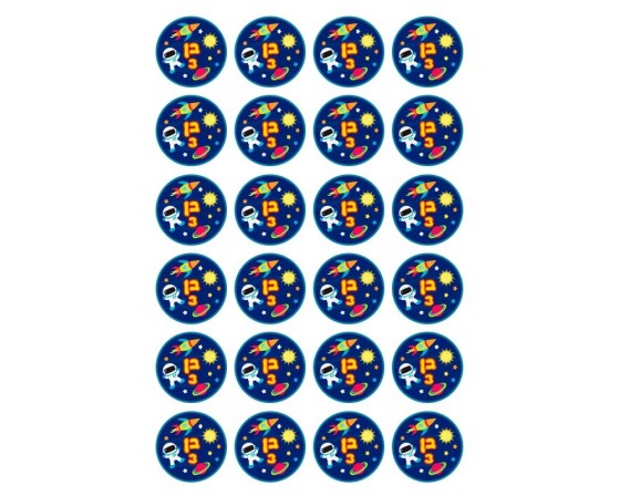 גליון מיתוג מדבקות חלל מצויר קוטר 4