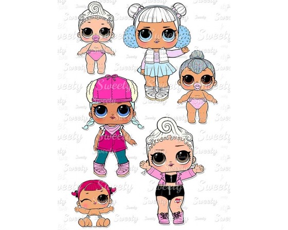 טרנספר טופרים לעוגה בובות לול ותינוקות 910