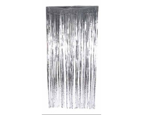 וילון קישוט כסף מטאלי