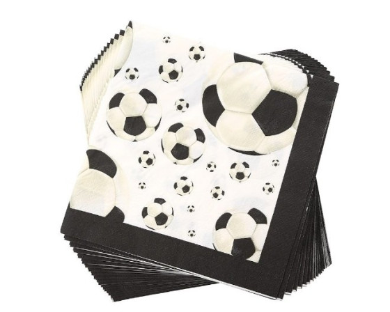 מארז מפיות כדורגל שחור לבן