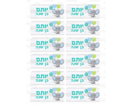 גליון מיתוג מדבקות פילפילון תכלת 4 על 9 ס"מ