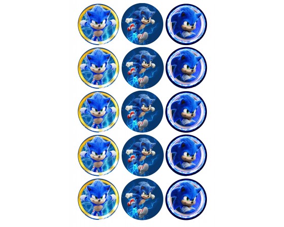 תמונה אכילה לקאפקייקס סוניק קוטר 5