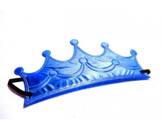 כתר בד כחול מטאלי עם גומי 