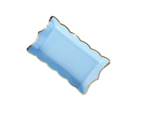 מארז 10 מגשים תכלת מוטבע זהב