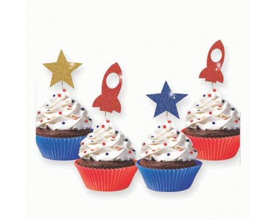 טופר לעוגה גליטר חלל 