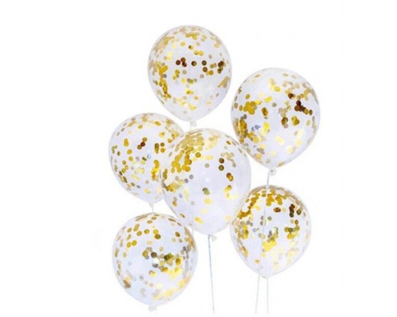 מארז בלוני קונפטי זהב