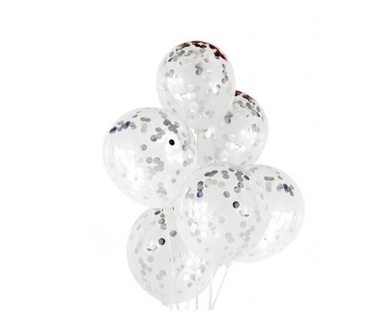 מארז בלוני קונפטי כסף