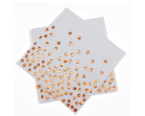 מארז מפיות רוז גולד לבן נקודות 