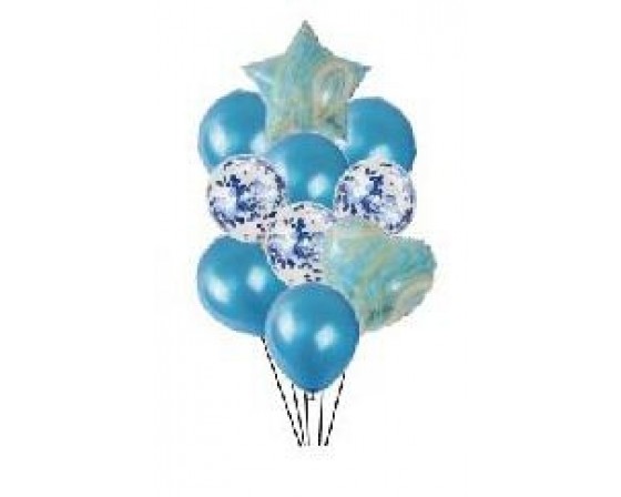 בוקט מרהיב 10 יחידות שיש כחול