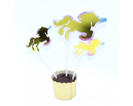   טופר לעוגה 4 יחידות חד קרן מרהיב  