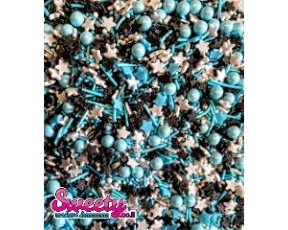 סוכריות מיקס תכלת כסוף שחור 