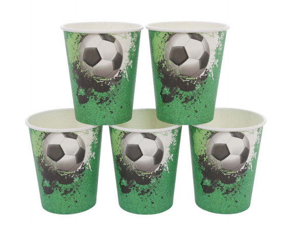 מארז כוסות דגם כדורגל ירוק דגם פרימיום