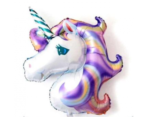 בלון הליום ענק חד קרן גוונים סגול