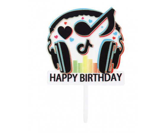 טופר אקרילי לעוגה טיקטוק