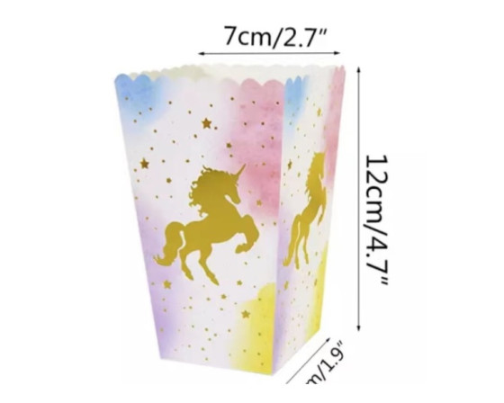 מארז קופסאות פופקורן לחטיפים דגם חד קרן חדש