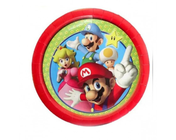 מארז צלחות גדולות סופר מריו