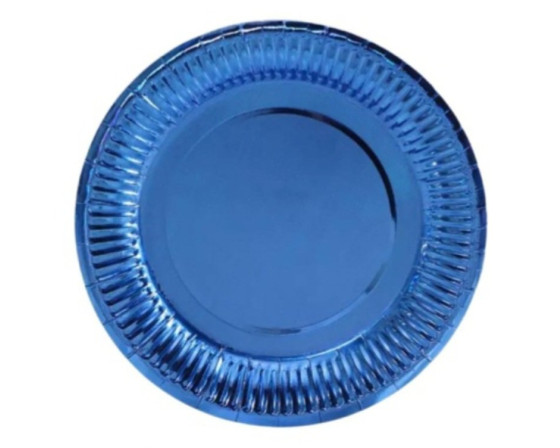  צלחות קוטר 23 ס"מ קרטון אינדסיט מבריק צבע כחול