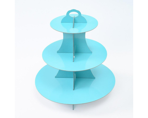 מעמד לקאפקייקס 3 קומות צבע תכלת