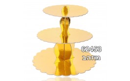 מעמד לקאפקייקס 3 קומות מוזהב