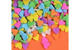 סוכריות שטוחות לבבות צבעוניים